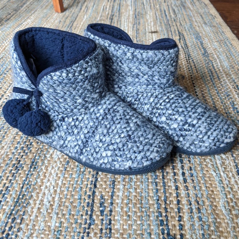 Warm Blue Boot Slippers